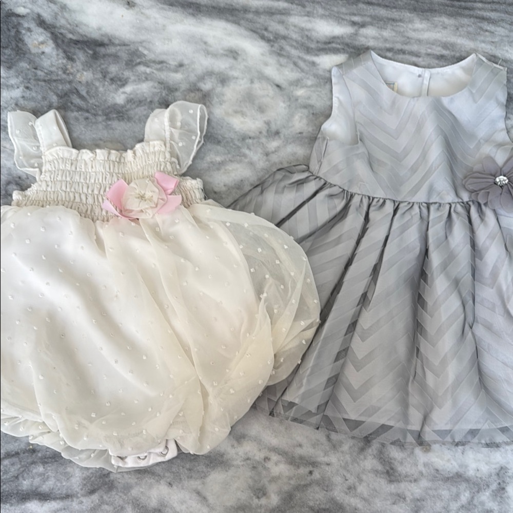 White jumper and Gray Kids Dress